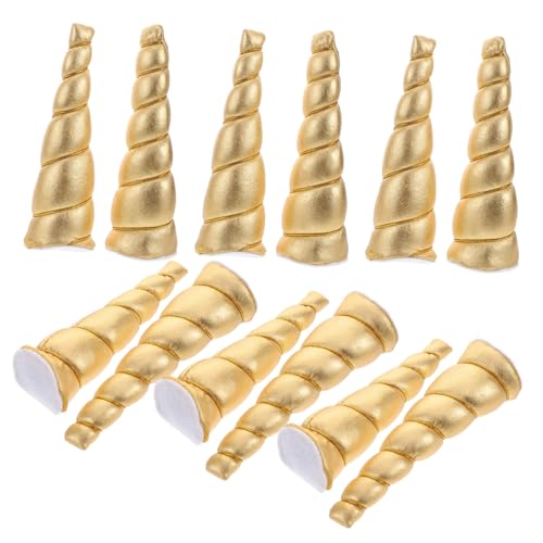 INOOMP 6 Paare Einhornhorn -kopfbewohner Einhornzubehör Einhorn-stirnband Für Erwachsene Einhorn Kopfschmuck Gefälschte Einhornhörner Halloween -cosplay -accessoires Golden Baumwolle von INOOMP