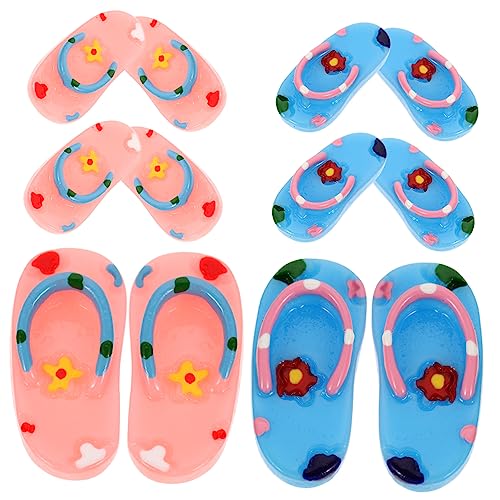 INOOMP 6 Paare Slipper aus Resin für Puppenhaus Kreative Fotorequisiten Strand Szene Langlebig und Bruchfest für DIY Projekte und Dekoration von INOOMP