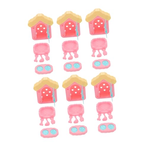 INOOMP 6 Sets Kinderspielzeug Hundenapf Mini Hundehütte Hundehütte Miniatur Hundehütte Kunststoff INOOMP 6 Sets Kinderspielzeug Hundenapf Mini Hundehütte Hundehütte Miniatur Hundehütte Kunststoff von INOOMP