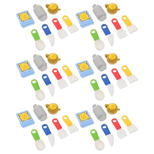 INOOMP 6 Sets Puppenhaus Dekorationen Miniatur Silberbesteck Miniatur Puppenhaus Zubehör Puppenhaus Werkzeuge Kleine Löffel Für Puder Miniatur Für Puppenhaus Mini Geschirr von INOOMP