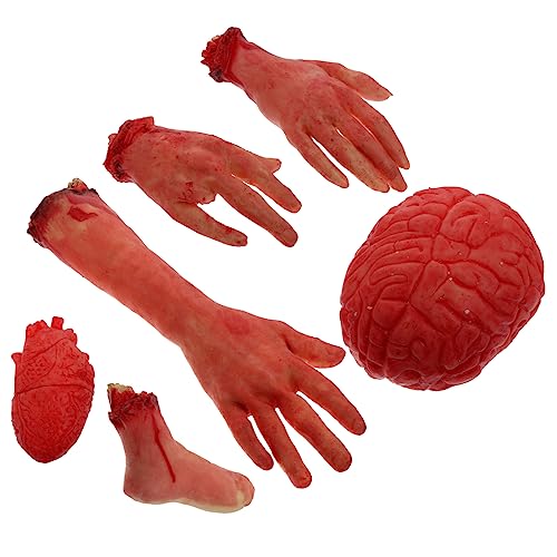 INOOMP 6 Stück Gebrochene Hände und Füße Dekorationen Zombie-Partygeschenke Form beängstigend Glied blutige Körperteile Halloween Dekorationen blutige Körperteile Requisiten Plastik rot INOOMP 6 Stück Gebrochene Hände und Füße Dekorationen Zombie-Partygeschenke Form beängstigend Glied blutige Körperteile Halloween Dekorationen blutige Körperteile Requisiten Plastik rot von INOOMP