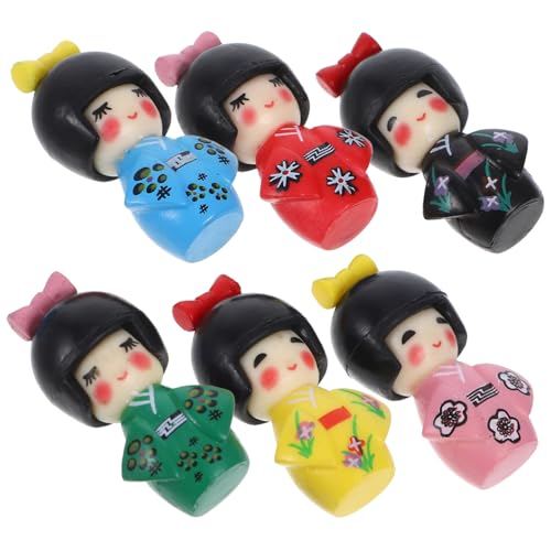 INOOMP 6 Stück Kinionische Puppe Party Desktop-Kimono-Figur Kimonos Plüsch Kimono-Puppe Puppen kinderpuppe spielwaren Puppen Toy Dolls japanische Kimonopuppe Spielsachen PVC von INOOMP