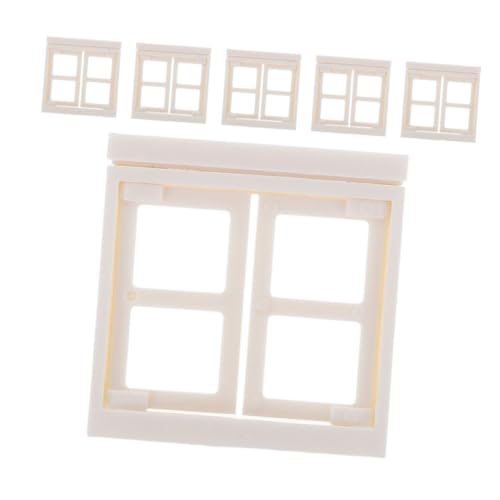 INOOMP 6 Stück Kleine Masonspielzeug Miniaturmöbel Quadratminiaturfenster Fenster Für Häuser Mini-fensterdekoration Miniatur-fenstermöbel Winzige Fensterdekoration Weiß Plastik von INOOMP