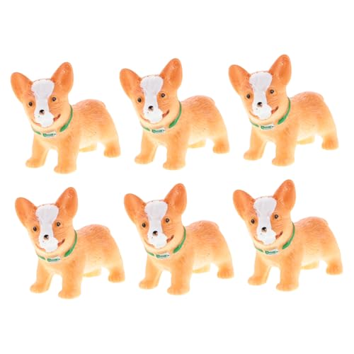 INOOMP 6 Stück Mini Hundefiguren DIY Schlüsselanhänger Zubehör Mikro Landschaftsornamente Für Puppenhaus Winzige Tierfiguren Display von INOOMP