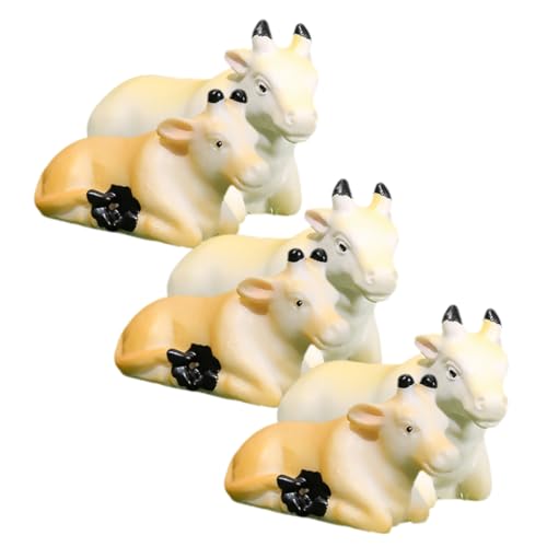 INOOMP 6 Stück Mini Kühe Figuren Realistische Kuh Ornamente für Tischdekoration und Fantasievolles Lernen und Basteln für Garten INOOMP 6 Stück Mini Kühe Figuren Realistische Kuh Ornamente für Tischdekoration und Fantasievolles Lernen und Basteln für Garten von INOOMP