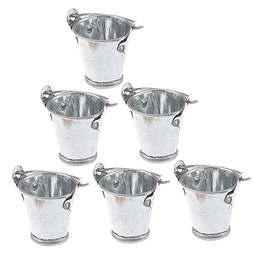 INOOMP 6 Stück Mini-Möbelmodell künstlich drinnen im Freien Miniatur-Eiseneimer mit Griff Mini-Eimer aus Metall Miniatur-Eimer-Modell Miniatur-Kunsteimer Mini -Eimer Silber INOOMP 6 Stück Mini-Möbelmodell künstlich drinnen im Freien Miniatur-Eiseneimer mit Griff Mini-Eimer aus Metall Miniatur-Eimer-Modell Miniatur-Kunsteimer Mini -Eimer Silber von INOOMP