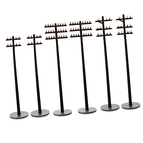 INOOMP 6 Stück Mini-Telefonmast Miniatur Modell Telefonmasten Pole Stangen modeleisenbahnen Figuren für modelleisenbahnen Microlandscape Dekoration Telegrafenmasten DIY-Modell Abs Black INOOMP 6 Stück Mini-Telefonmast Miniatur Modell Telefonmasten Pole Stangen modeleisenbahnen Figuren für modelleisenbahnen Microlandscape Dekoration Telegrafenmasten DIY-Modell Abs Black von INOOMP