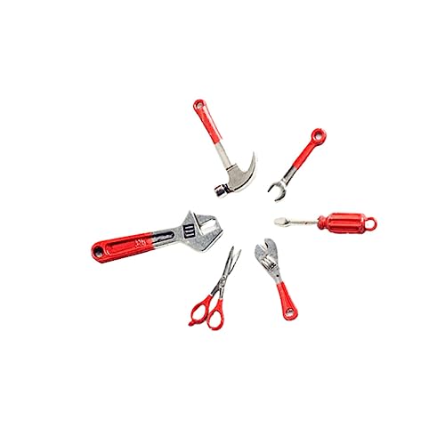 INOOMP 6 Stück Mini Toolbox Zubehör Mini-Toolbox-Zubehör Dollhouse Tool Kit Puppenhaus-Werkzeugsatz Werkzeugkasten Dekorationszubehör für Puppenhäuser von INOOMP