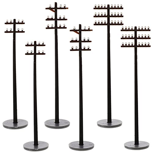 INOOMP 6 Stück Mini-telefonmast Für Szene Zubehör Mini-telegrafenmast Telefonmasten Trainieren Led Eisenbahn Modell Telefonmasten Stangen Landschaft Kleiner Telegrafenmast Pole Black Abs von INOOMP