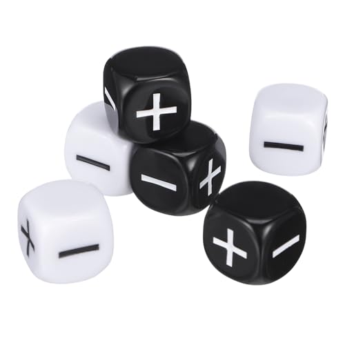 INOOMP 6 Stück Minus Schwarz und Weiß Große Zählwürfel für Spiele Partys und Matheübungen Robuste Kunststoffwürfel für Erwachsene INOOMP 6 Stück Minus Schwarz und Weiß Große Zählwürfel für Spiele Partys und Matheübungen Robuste Kunststoffwürfel für Erwachsene von INOOMP