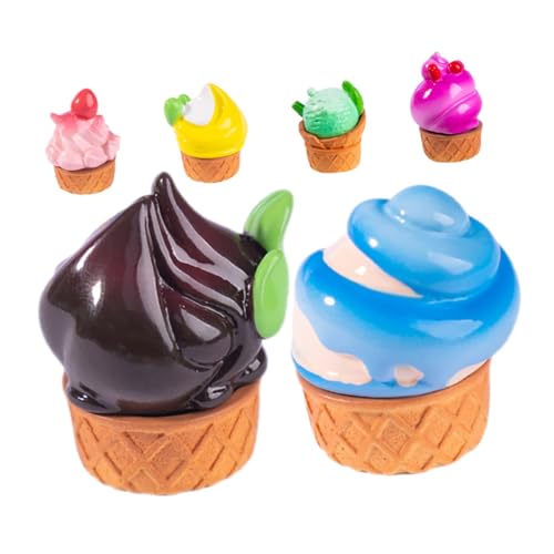 INOOMP 6 Stück Obst - -Ornamente Künstliches, Lebensechtes Zubehör Für Puppenhaus-kühlschränke Gefälschte Eiskugeln Künstliche Eiskegel Nachahmung Dessert Gefälschtes Essen Harz von INOOMP