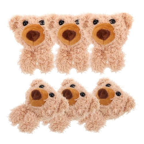 INOOMP 6 Stück Plüschtier Nähzubehör Kleidungszubehör dekorativer Plüschbär Bekleidungsdekorationen Plüsch-Accessoire DIY-Dekore Zubehör tragen kleine Bärenmodelle Khaki von INOOMP