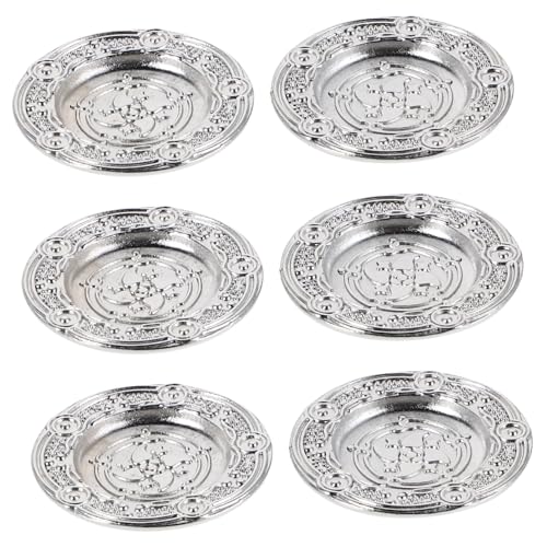 INOOMP 6 Stück Puppenhausplatte Puppenhaus Geschirr Puppenhaus Mini-tablett Tell Dir Vor, Zu Mini-puppenhaus-Teller Puppenhauszubehör Silver Legierung INOOMP 6 Stück Puppenhausplatte Puppenhaus Geschirr Puppenhaus Mini-tablett Tell Dir Vor, Zu Mini-puppenhaus-Teller Puppenhauszubehör Silver Legierung von INOOMP