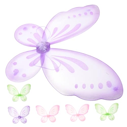 INOOMP 6 Stück Schmetterlingsflügel Fee für Kleid Kostüm Fairy Party Supplies Party-Flügel-Stütze Flügel Cosplay Frauen Cosplay Flügelstütze Party Gefälligkeiten Nylon von INOOMP