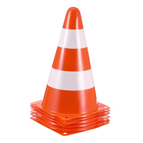 INOOMP 6 Stück Sign Barrel Roadblock Warnkegel Sicherheitskegel Straßenkegel Parkkegel orangefarbene Verkehrssicherheitszapfen Trainingshütchen aus Kunststoff kleine Baukegel Sport von INOOMP