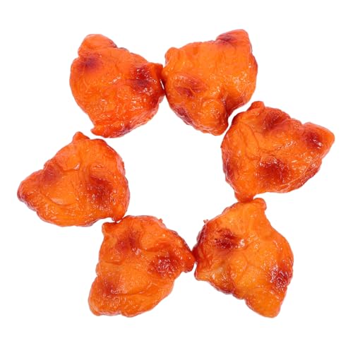 INOOMP 6 Stück Simulierte Chicken Nuggets Scherzspielzeug Gefälschtes Lebensmittelfleisch Lebensmittelmodell Künstliches Lebensmittelfleisch Heimküchendekor Imitation Chicken von INOOMP