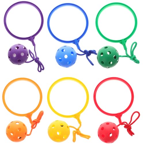INOOMP 6 Stück Springbälle Knöchel Trainingsgeräte Fitnessgeräte Sport Und Outdoor Skip Ball Spielbein Hüpfball Skip It Indoor Seilbälle Spiel Jump Jump Ball Kunststoff von INOOMP
