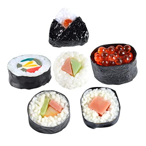 INOOMP 6 Stück Sushi Modell Requisiten Realistisches Gefälschtes Sushi Für Erwachsene Simulieren Künstliches Sashimi Modell Realistisches Sushi Künstliches Sushi Zur Anzeige von INOOMP