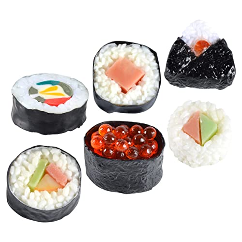 INOOMP 6 Stück Sushi -Modellrequisiten gefälschtes Sushi-Modell sehen realistisches Sushi künstliches Sashimi-Modell Kind sushirolle Sushi roll gefälschtes Essen Sushi-Essen- PVC INOOMP 6 Stück Sushi -Modellrequisiten gefälschtes Sushi-Modell sehen realistisches Sushi künstliches Sashimi-Modell Kind sushirolle Sushi roll gefälschtes Essen Sushi-Essen- PVC von INOOMP