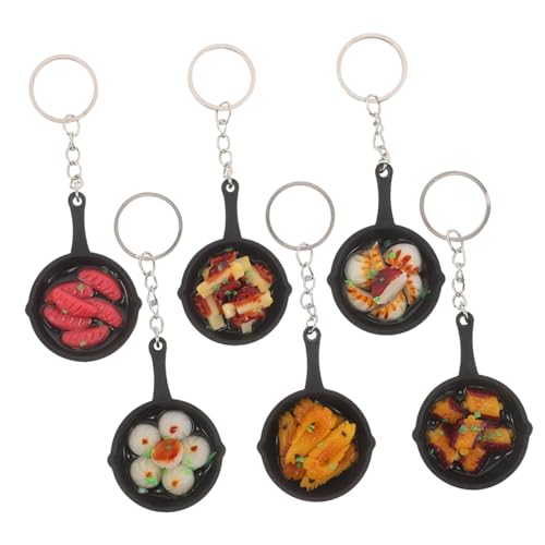 INOOMP 6 Stück Teiliges Mini-bratpfannen Schlüsselanhänger Food-themed Keyring mit Bratwurst Garnele und Gebratenem Teigtaschen-design Leichte Taschenanhänger Origineller Party Favor für INOOMP 6 Stück Teiliges Mini-bratpfannen Schlüsselanhänger Food-themed Keyring mit Bratwurst Garnele und Gebratenem Teigtaschen-design Leichte Taschenanhänger Origineller Party Favor für von INOOMP