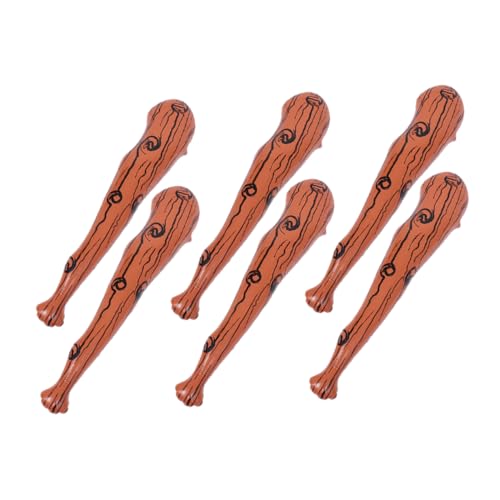 INOOMP 6 Stück aufblasbarer Stock Baseballschläger Sport jubelndes Baseball -Fledermaus - Sport jubelt Stick Schwimmender Baseball PVC Light Brown von INOOMP