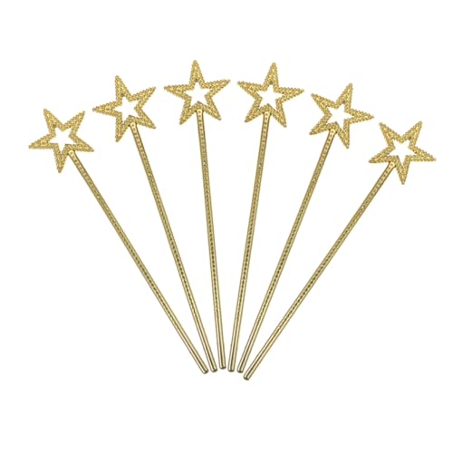 INOOMP 6 Stücke Cosplay Gefälligkeiten Stick Party Für Zauberstab Kostüm Mädchen Fee LED Bühne Prop Goldene Kunststoff INOOMP 6 Stücke Cosplay Gefälligkeiten Stick Party Für Zauberstab Kostüm Mädchen Fee LED Bühne Prop Goldene Kunststoff von INOOMP