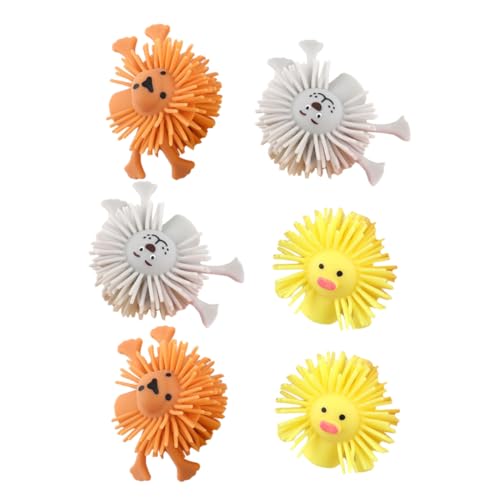 INOOMP 6-teiliges Set Fingerpuppe Haariges Tierisches Blinkende Spielzeuge Kinderspielzeug Geschmeidiges Puffer Zufällige Farbe von INOOMP