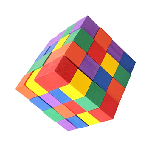 INOOMP 60 Stück Bausteine ​​Lehrmittel Bauspielzeug pädagogisches Kleinkindspielzeug stapeln blockiert Holzbausteine Geometrie Bausteine hölzern von INOOMP