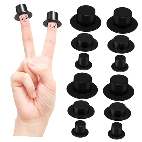 INOOMP 60 Stück Miniatur Hüte für Bastelprojekte Teiliges mit Schneemann und Zylinderhüten Dekorative Weihnachtsaccessoires für Partys und Diy Handwerk von INOOMP