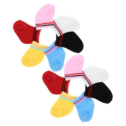 INOOMP 6Paare Puppensocken für Babypuppen Puppenhauszubehör Geprägte Elastische für Puppenkostüme Süßes Anziehspielzeug von INOOMP