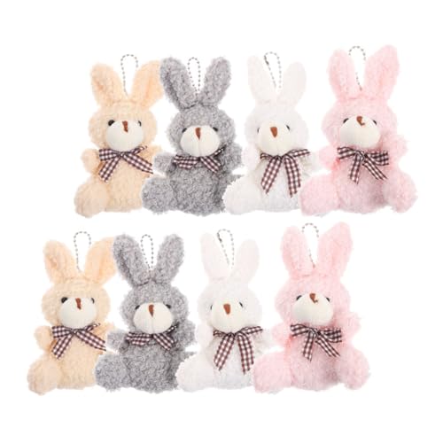 INOOMP 8 Stück Hase Schlüsselanhänger Plüsch-kaninchen-schlüsselanhänger Hasen Schlüsselanhänger Schlüssel Hängende Verzierung Taschenanhänger Plüsch-schlüsselanhänger Zinklegierung von INOOMP