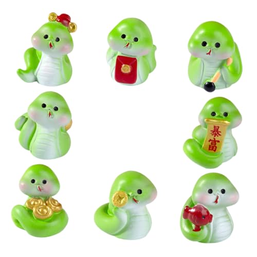 INOOMP 8 Stück Teiliges Mini schlangenfigurenset aus Robustem Resin Kompakt und Detailreich als DIY mikrolandschafts deko Glücksbringer für Schlangenjahr Vielseitig für Garten Tisch Auto von INOOMP