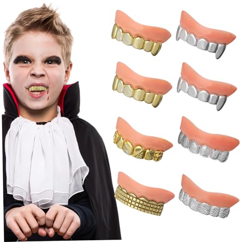 INOOMP 8stücke Teiliges Halloween Fake Zähne Lustige Zombie-zahnschmuck Für Kostüme Partys Und Rollenspiele Verschiedene Designs Für Schaurige Auftritte von INOOMP
