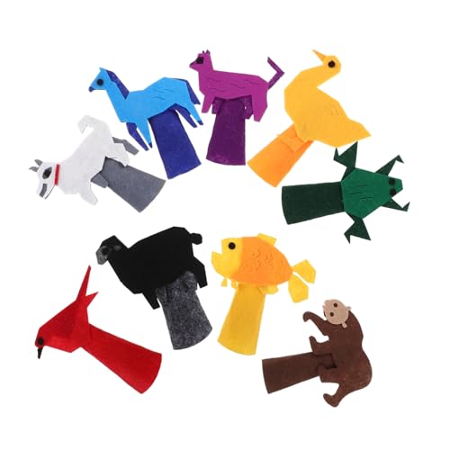 INOOMP 9 Stück Cartoon Animal Puppet Puppen für Geschichtenerzählen Tier Handpuppen Tierische Fingerpuppen Kleine Handpuppen Cartoon-Fingerpuppen Fingerpuppen Tierpuppen gefühlt von INOOMP