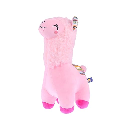 INOOMP Alpaka -Puppenspielzeug Cartoon-Alpaka- Plüschpuppe Weihnachtsdekorationen Alpaka gefülltes Plüschtier Alpaka-Kuscheltiere Baumwolle Rosa von INOOMP