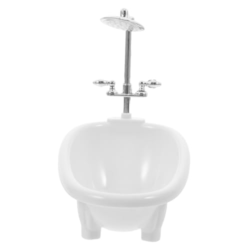INOOMP Badzubehör für Puppen kleines Badewannenspielzeug Dekoration Puppenhaus-Badewanne kleine badewanne puppenhaus Badezimmer : Puppenhaus Mini Möbel Zubehör für Miniaturpuppen Abs Weiß von INOOMP