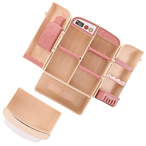 INOOMP Beige Kleiner Kühlschrank Für Zimmer Küche Miniaturen Abs Mini Kühlschrank Miniatur Kühlschrank Ornament von INOOMP