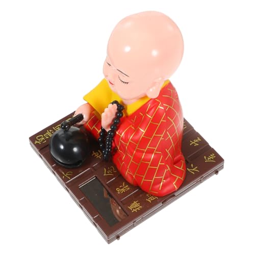INOOMP Buddhistische Mönch Ornamente Autodekoration Solar Dekorationsfiguren Auto Ornamente Für Den Innenbereich Für Das Armaturenbrett Bewegliche Solar Mönchsfigur Auto von INOOMP
