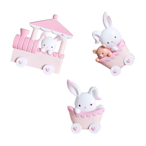 INOOMP Bunny Cake Topper Cartoon Zug Kaninchen Figuren Tortendeko Geburtstag Kinderparty Tischdeko von INOOMP