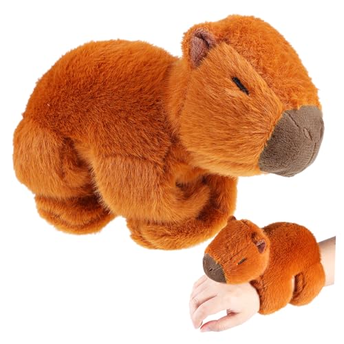 INOOMP Capybara-Puppe Sachen Schlagarmband Kuscheltiere Hamster Capybara Hugger Umarmer armbänder für Cute Accessories Capybara-Plüsch Animal-Slap-Armbänder PP Baumwolle Chocolate von INOOMP