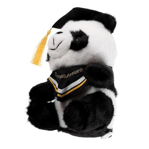 INOOMP Doktor Panda Puppe Abschluss-Panda- Plüsch-Panda Zum Abschluss Kuscheltier Abschluss-kuscheltiere Panda Abschlussplüschpanda Baumwolle Yellow von INOOMP