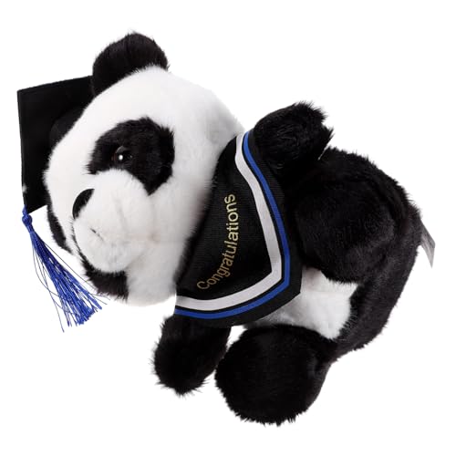 INOOMP Doktor Panda Puppe Gefülltes Panda- Zum Abschluss Abschlusspanda Abschlusshut-Panda- Doktor Panda Stoffpuppe Bequeme Panda-Puppe Blue Plüsch von INOOMP