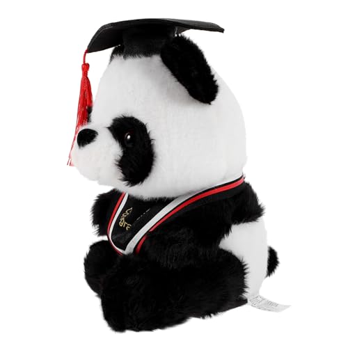 INOOMP Doktor Panda Puppe Plüsch-Panda-Puppe Gefülltes Panda- zum Abschluss Abschluss-Kuscheltiere Panda Plüsch-Panda zum Abschluss Abschlusspanda Baumwolle rot von INOOMP