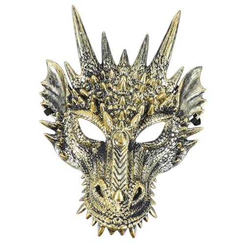 INOOMP Drachenmaske für pelzige Maske Maskenkostüm Realistische Maske Scary Halloween -Kostüme Party tiermaske asiatische drachen masken animal mask drachen kopf masken Plastik Golden INOOMP Drachenmaske für pelzige Maske Maskenkostüm Realistische Maske Scary Halloween -Kostüme Party tiermaske asiatische drachen masken animal mask drachen kopf masken Plastik Golden von INOOMP