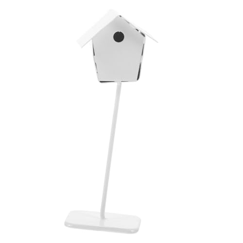 INOOMP Eisenvogelnestmodell Kleine Vogelkäfig-Requisite Puppenhauszubehör Miniatur-Vogelkäfig Puppenhaus gefälschter Vogelkäfig Puppenhausdekor Schmiedeeisen Weiß von INOOMP