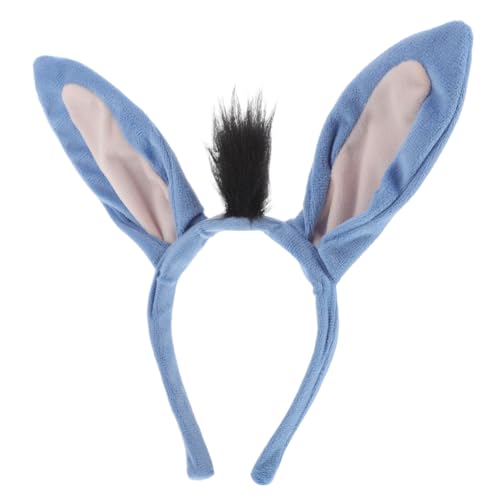 INOOMP Esel Ohrhaarband tierischer Kopfschmuck Halloween-Stirnband Halloween Stirnbandmädchen süße tierische Ohren Haarband Stirnband mit Eselsohren Süßes Haarband Stoff Sky-blue von INOOMP