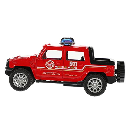 INOOMP Feuerwehrauto Figur Feuerwehrauto Räder Für LKW Kunststoff Feuerwehrauto Zurückziehauto Abs Rot von INOOMP