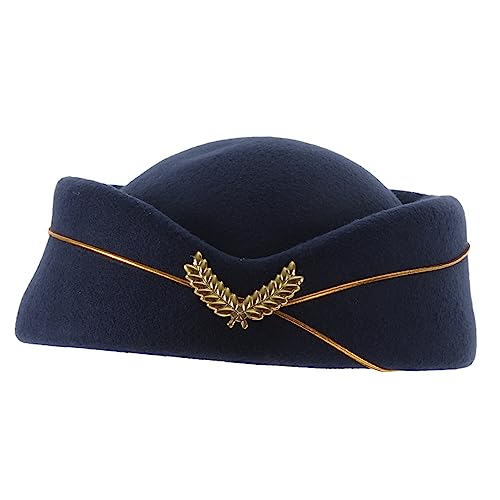 INOOMP Flugbegleiterhut Stewardesshut Damen Cosplay Hut für Karneval Halloween Party Zubehör INOOMP Flugbegleiterhut Stewardesshut Damen Cosplay Hut für Karneval Halloween Party Zubehör von INOOMP
