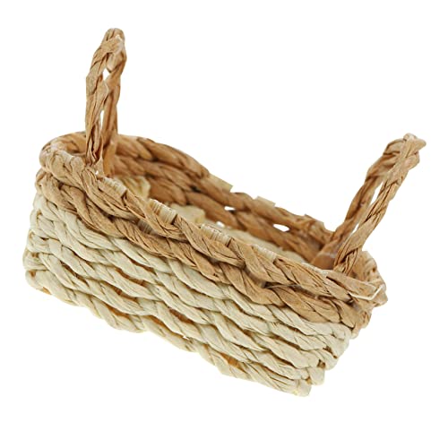 INOOMP Geflochtenes Korbmodell Mini-spielzeugkind Korb-Modell Miniaturmodell Kinderspielzeug Mini-haushandwerk Entzückender Miniaturkorb Kleine Körbchen Kleiner Korb Miniaturdekor Papier von INOOMP