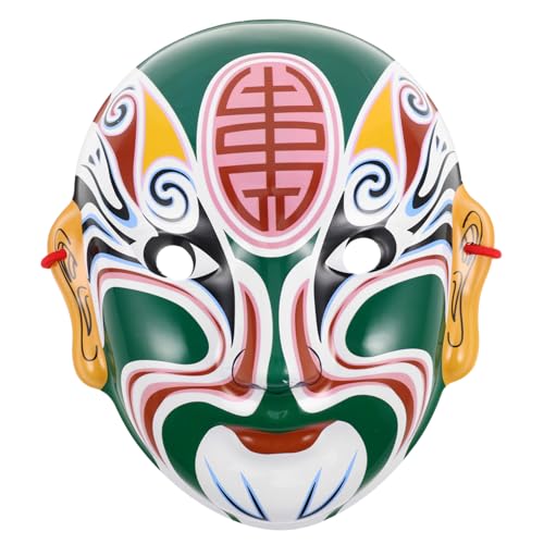 INOOMP Gesichtsmaske Chinesische Masken Kostümrequisiten Dekorative Partymaske Traditionelle Maske Maskendekor Performance-cosplay-maske Halloween Accessoire Party-requisite Grün Plastik von INOOMP